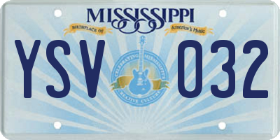 MS license plate YSV032