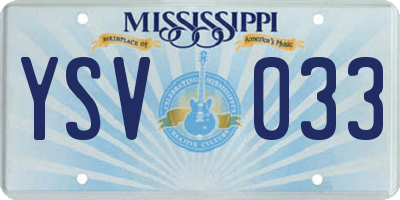 MS license plate YSV033