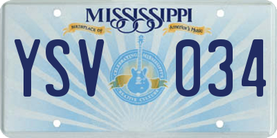 MS license plate YSV034