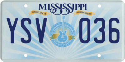 MS license plate YSV036