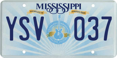 MS license plate YSV037