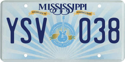 MS license plate YSV038