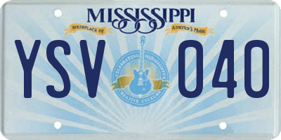 MS license plate YSV040