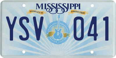 MS license plate YSV041