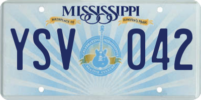 MS license plate YSV042