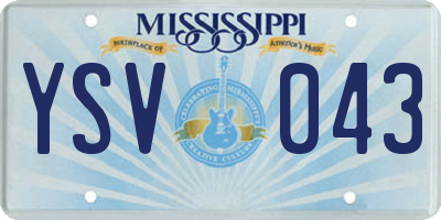 MS license plate YSV043