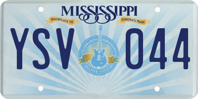 MS license plate YSV044