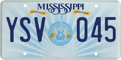 MS license plate YSV045