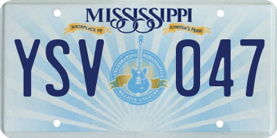 MS license plate YSV047