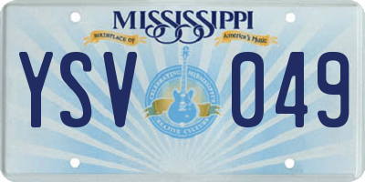MS license plate YSV049