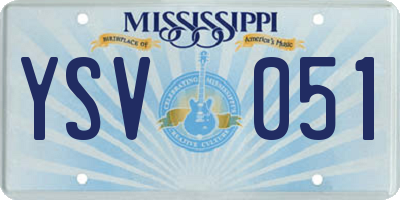 MS license plate YSV051