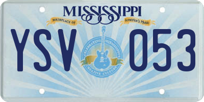 MS license plate YSV053