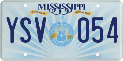 MS license plate YSV054