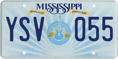 MS license plate YSV055