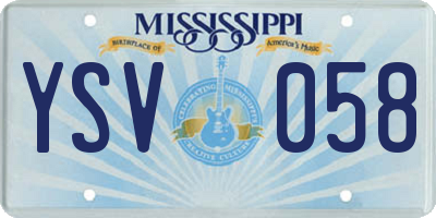 MS license plate YSV058