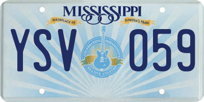 MS license plate YSV059