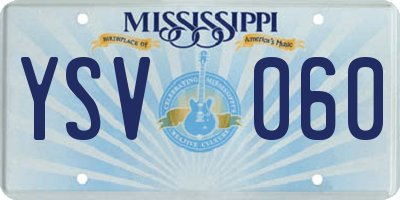 MS license plate YSV060
