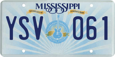 MS license plate YSV061