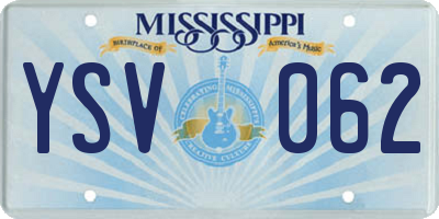 MS license plate YSV062