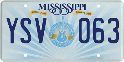 MS license plate YSV063