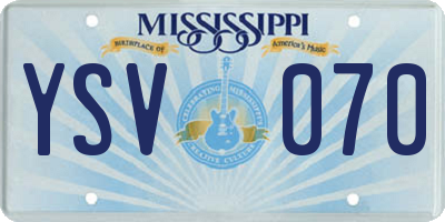 MS license plate YSV070