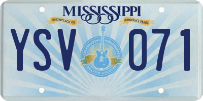 MS license plate YSV071