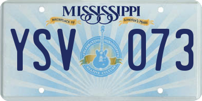 MS license plate YSV073
