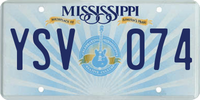 MS license plate YSV074