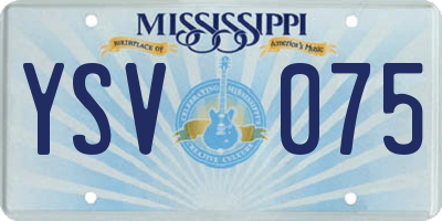 MS license plate YSV075