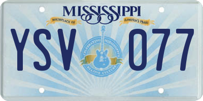 MS license plate YSV077