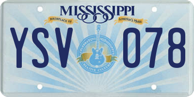 MS license plate YSV078