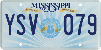 MS license plate YSV079