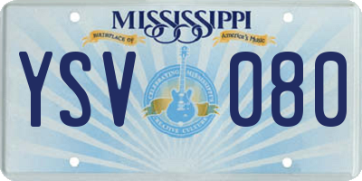 MS license plate YSV080