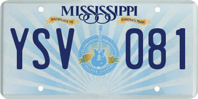 MS license plate YSV081