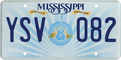 MS license plate YSV082
