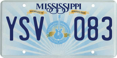 MS license plate YSV083