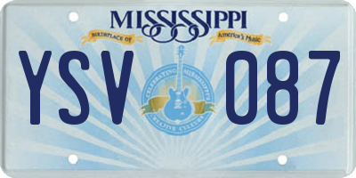 MS license plate YSV087