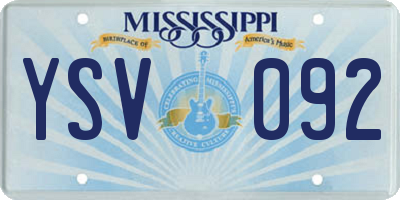 MS license plate YSV092