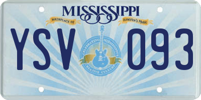MS license plate YSV093