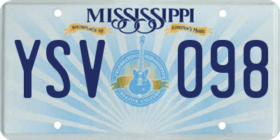 MS license plate YSV098