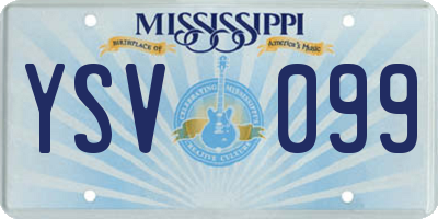 MS license plate YSV099