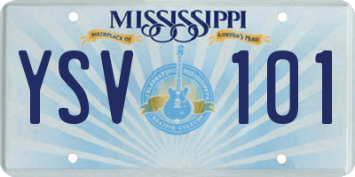 MS license plate YSV101