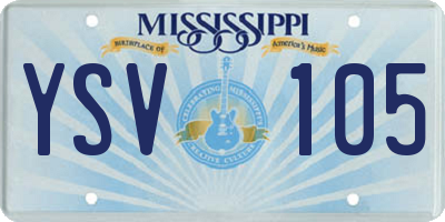 MS license plate YSV105