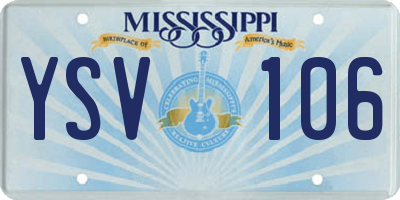 MS license plate YSV106