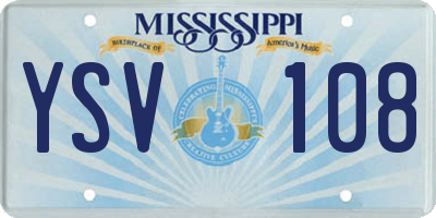 MS license plate YSV108