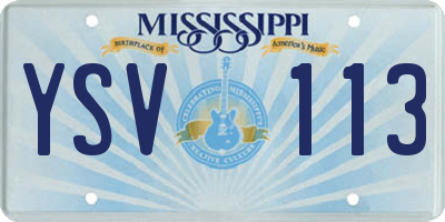 MS license plate YSV113