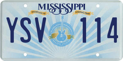 MS license plate YSV114
