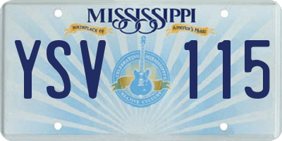 MS license plate YSV115