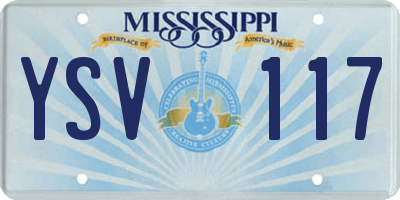 MS license plate YSV117