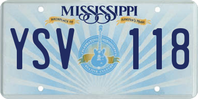 MS license plate YSV118